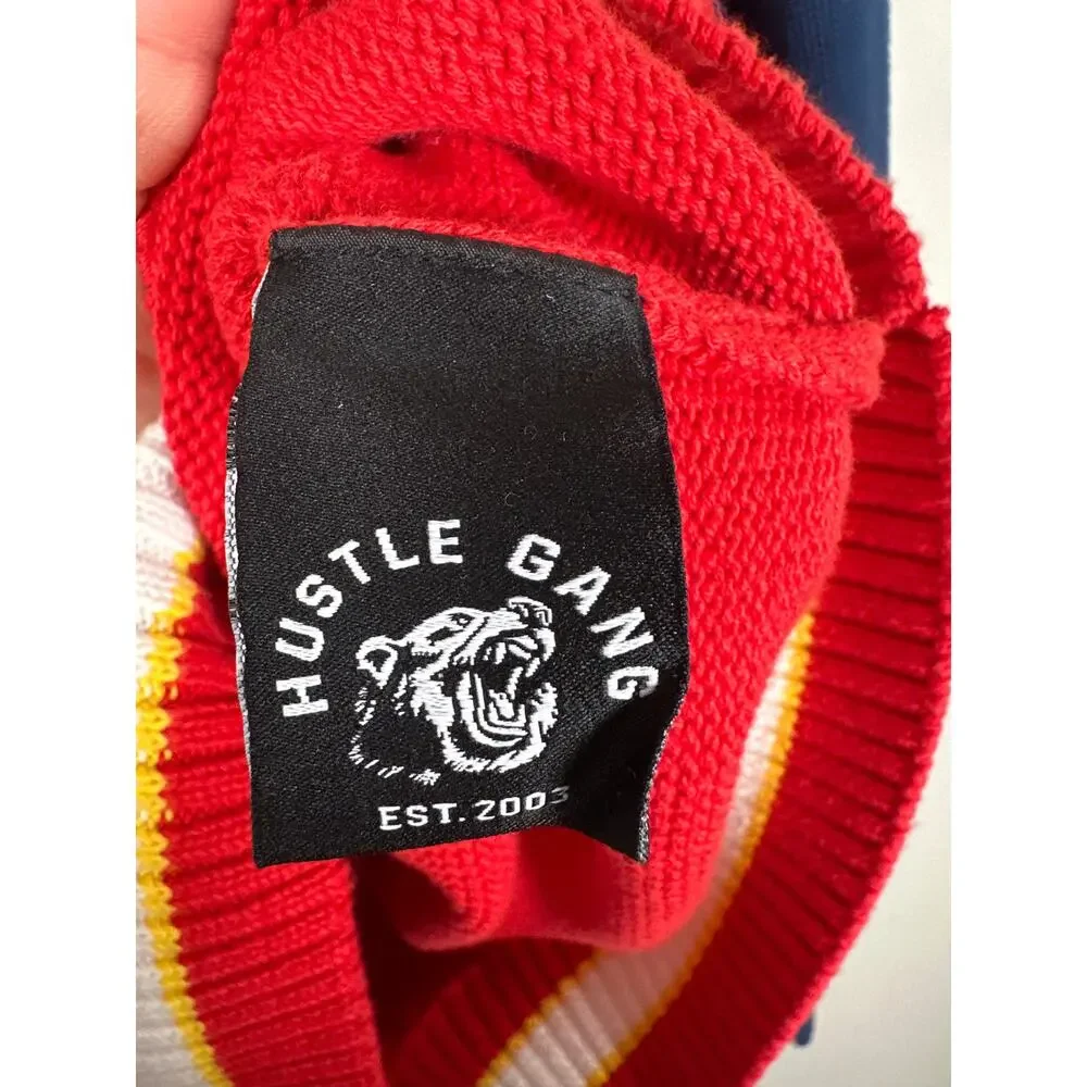 Hustle Gang Sweater Mens Size Large Varsity Embroidered Crewneck